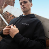 Mens Organic Cotton Relaxed-fit Hoodie in Jet Black