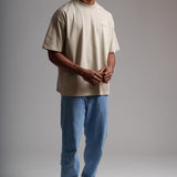 Mens Organic Cotton Signature Oversized T-shirt in Limestone Grey