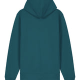Mens Organic Cotton Relaxed-fit Zip Hoodie in Ocean Blue