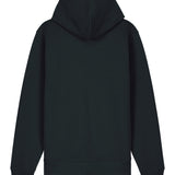 Womens Organic Cotton Relaxed-fit Zip Hoodie in Jet Black