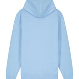 Mens Organic Cotton Relaxed-fit Zip Hoodie in Sky Blue