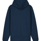 Womens Organic Cotton Relaxed-fit Zip Hoodie in Midnight Navy