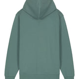 Mens Organic Cotton Relaxed-fit Zip Hoodie in Eucalyptus Green