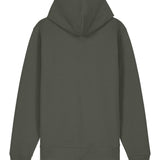 Mens Organic Cotton Relaxed-fit Zip Hoodie in Pine Green Khaki