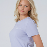 Womens Classic-fit White T-shirt with Bristol Back-Print