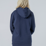 Womens Midweight White Hoodie with Quantock Hills Back-Print