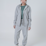 Womens Organic Cotton Relaxed-fit Zip Hoodie in Rock Grey Marl