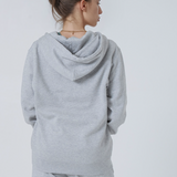 Womens Organic Cotton Relaxed-fit Zip Hoodie in Rock Grey Marl