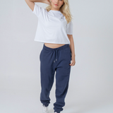 Womens Organic Cotton Midweight Joggers in Midnight Navy