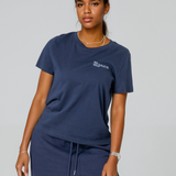 Womens Classic-fit Organic Cotton T-shirt in Midnight Navy