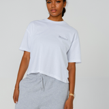 Womens Organic Cotton Boxy T-shirt in Cloud Grey Marl