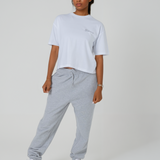 Womens Organic Cotton Boxy T-shirt in Cloud Grey Marl