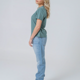 Womens Classic-fit Organic Cotton T-shirt in Eucalyptus Green