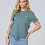 Womens Classic-fit Organic Cotton T-shirt in Eucalyptus Green