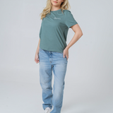 Womens Classic-fit Organic Cotton T-shirt in Eucalyptus Green