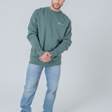 Mens Organic Cotton Midweight Sweatshirt in Pine Green Khaki