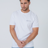 Mens Classic-fit White T-shirt with Bristol Back-Print