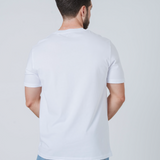 Mens Classic-fit White T-shirt with Kyoto Back-Print