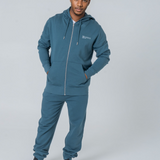 Mens Organic Cotton Midweight Zip Hoodie in Ocean Blue