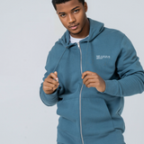 Mens Organic Cotton Midweight Zip Hoodie in Ocean Blue