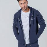 Mens Organic Cotton Midweight Zip Hoodie in Rock Grey Marl