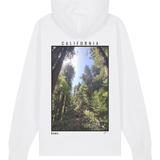 Womens Midweight White Hoodie with California Back-Print