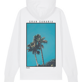 Mens Relaxed-fit White Hoodie with Gran Canaria Back-Print