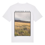 Mens Classic-fit White T-shirt with Quantock Hills Back-Print