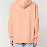 Mens Organic Cotton Relaxed-fit Hoodie in Peach Orange