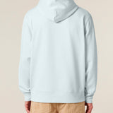 Mens Organic Cotton Relaxed-fit Hoodie in Blue Ice