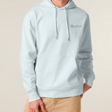 Mens Organic Cotton Relaxed-fit Hoodie in Blue Ice