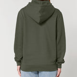 Womens Organic Cotton Relaxed-fit Hoodie in Pine Green Khaki