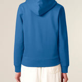 Womens Organic Cotton Relaxed-fit Hoodie in Morpho Blue
