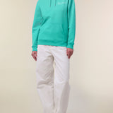 Womens Organic Cotton Relaxed-fit Hoodie in Lagoon Blue