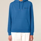 Womens Organic Cotton Relaxed-fit Hoodie in Morpho Blue