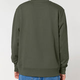 Mens Organic Cotton Relaxed-fit Sweatshirt in Pine Green Khaki