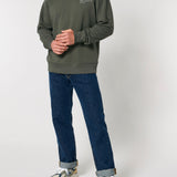 Mens Organic Cotton Relaxed-fit Sweatshirt in Pine Green Khaki