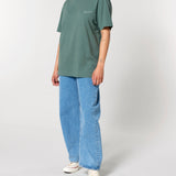 Womens Organic Cotton Relaxed-Fit T-shirt in Eucalyptus Green
