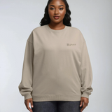 Womens Organic Cotton Signature Oversized Sweatshirt in Limestone Grey