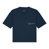 Womens Organic Cotton Boxy T-shirt in Midnight Navy Blue