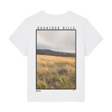 Womens Classic-fit White T-shirt with Quantock Hills Back-Print