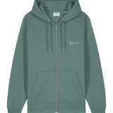 Mens Organic Cotton Relaxed-fit Zip Hoodie in Eucalyptus Green