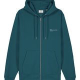 Mens Organic Cotton Relaxed-fit Zip Hoodie in Ocean Blue