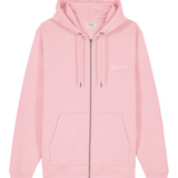 Womens Organic Cotton Relaxed-fit Zip Hoodie in Cherry Blossom Pink