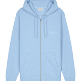 Mens Organic Cotton Relaxed-fit Zip Hoodie in Sky Blue