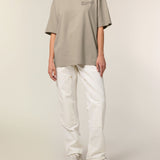 Womens Organic Cotton Signature Oversized T-shirt in Limestone Grey