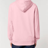 Mens Organic Cotton Relaxed-fit Zip Hoodie in Cherry Blossom Pink