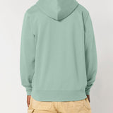 Mens Organic Cotton Relaxed-fit Zip Hoodie in Aloe Green