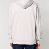 Mens Organic Cotton Relaxed-fit Zip Hoodie in Cloud Grey Marl