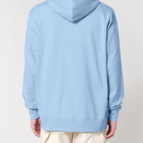 Mens Organic Cotton Relaxed-fit Zip Hoodie in Sky Blue